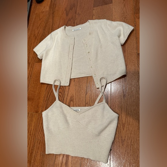 Reformation Tops - Reformation Gisela Cashmere Cardigan Set | Gossamer | Size M | Like New